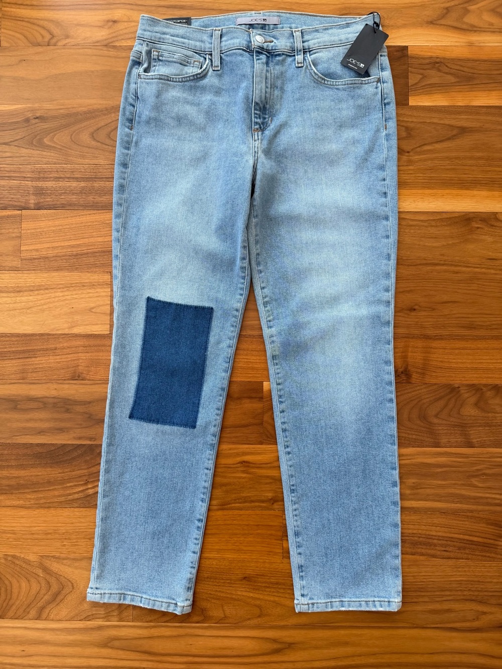 NWT Joe's Jeans Lara Mid Rise Straight Ankle Nishan Patchwork Denim Womens Sz 30